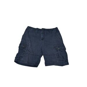 Aeropostale Men’s Cargo Shorts Navy Blue Size 36x10 Cotton Pockets Casual Summer